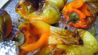 суп-пюре со сладким перцем, спаржевой фасолью и грибами