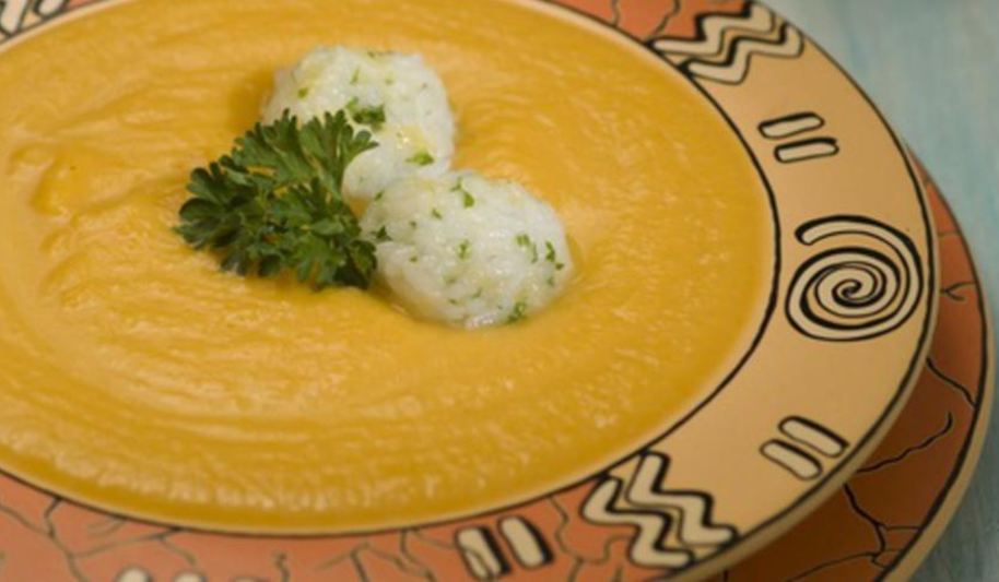 Рецепт супа-пюре тыквенного с клецками