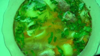 суп с куриными сердечками