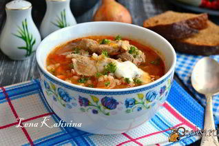 Суп с перловкой и мясом
