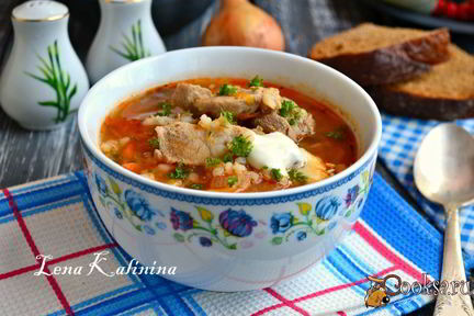 Суп с перловкой и мясом