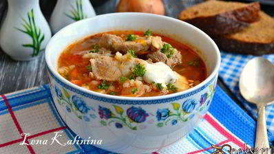 суп с перловкой и мясом