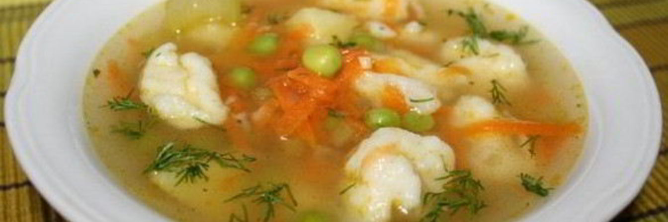 Суп с сырными клецками