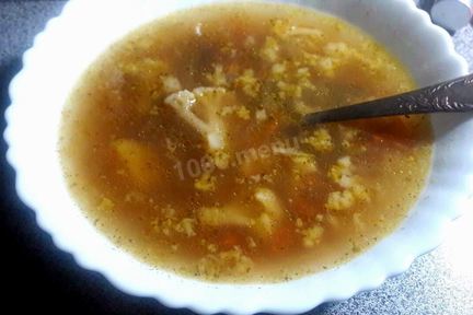 Суп с цветной капустой и жареным фаршем