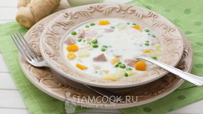 суп с вареной колбасой