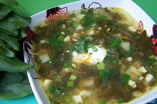 Суп со щавелем и курицей