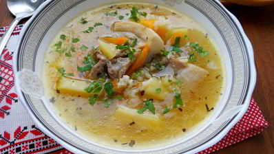 суп со свиными ребрышками и рисом в мультиварке