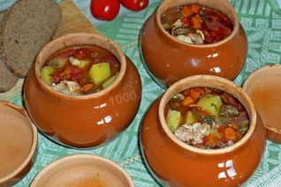 Суп в горшочках в духовке