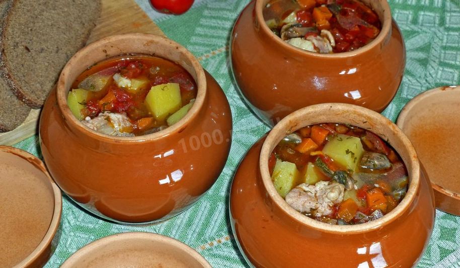 Рецепт супа в горшочках в духовке