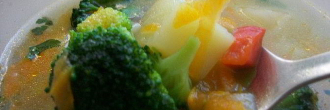 Супчик с брокколи и сладким перцем для детки