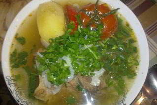 Супчик с телятиной на костре