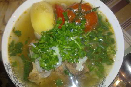 Супчик с телятиной на костре