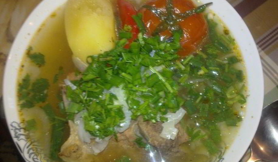 Рецепт супчика с телятиной на костре