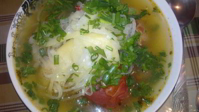 супчик с телятиной на костре