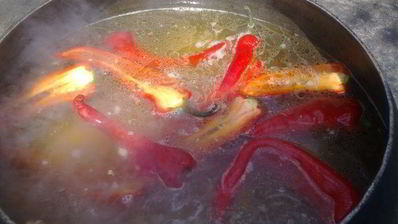 супчик с телятиной на костре