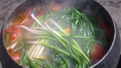 супчик с телятиной на костре