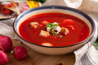 Холодный свекольник с брынзой