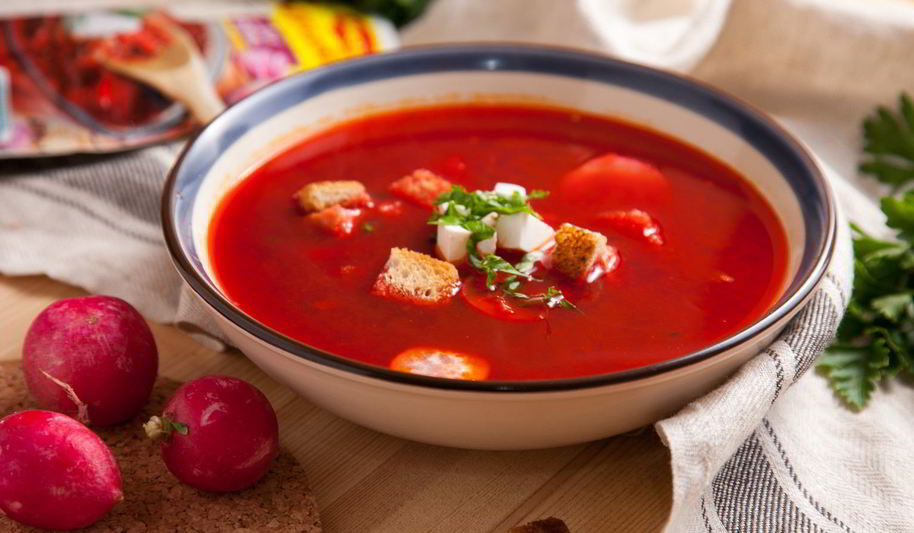 Рецепт холодного свекольника с брынзой