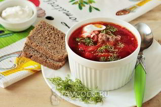 Классический горячий свекольник с мясом