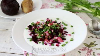 классический холодный свекольник на кефире