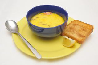 Легкий сырно-креветочный суп