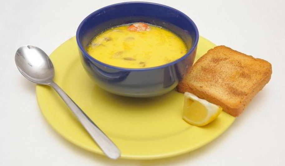 Рецепт легкого сырно-креветочный суп