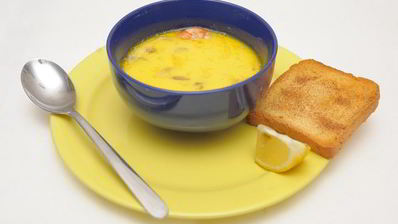 легкий сырно-креветочный суп