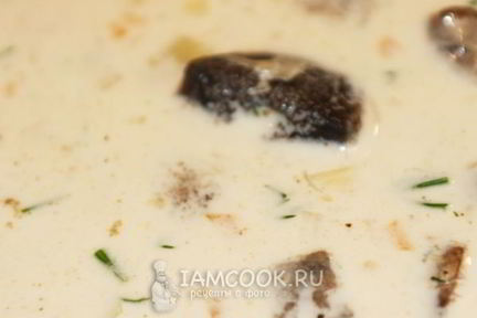 Сливочно-сырный суп с грибами