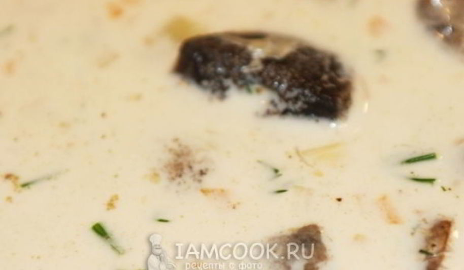 Рецепт сливочно-сырного суп с грибами