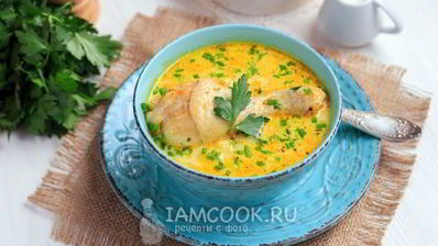 сырный суп из плавленного сыра с курицей