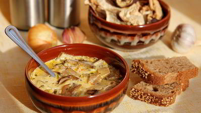 сырный суп на грибном бульоне