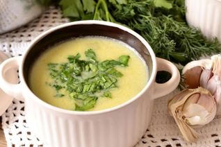 Сырный суп-пюре с кабачком