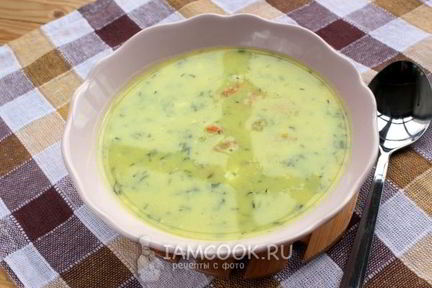 Сырный суп пюре с креветками