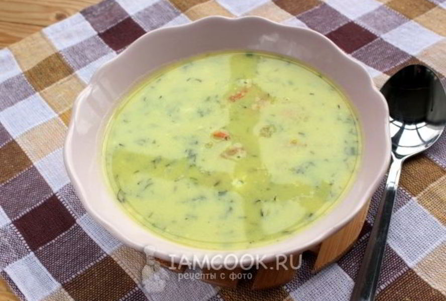 Сырный суп пюре с креветками