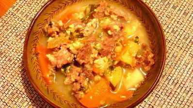 сырный суп с говяжьими ребрами