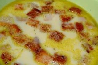 Сырный суп с гренками
