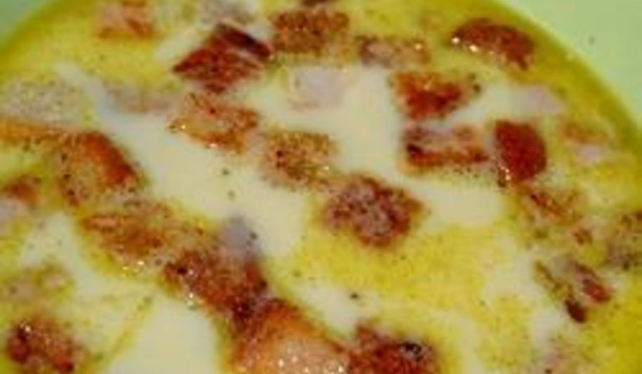 Рецепт сырного супа с гренками