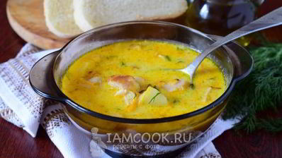 сырный суп с копченой курицей
