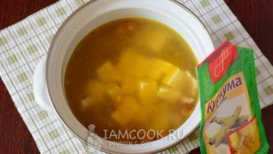 сырный суп с копченой курицей