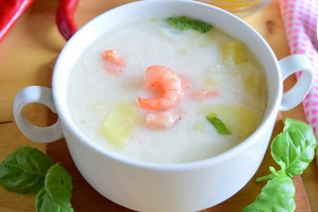 Сырный суп с креветками