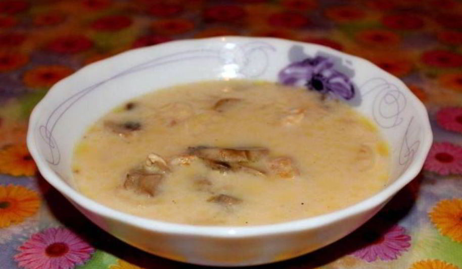 Рецепт сырного супа с курицей и грибами