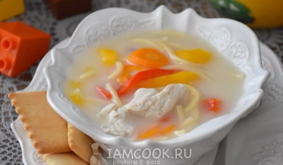 Рецепт сырного супа с курицей и вермишелью