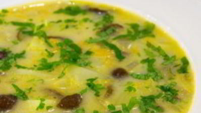 сырный суп с опятами