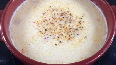 сырный суп с семгой и креветками