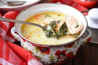 Сырный суп с семгой