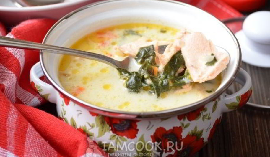 Рецепт сырного супа с семгой