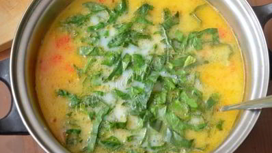 сырный суп с семгой