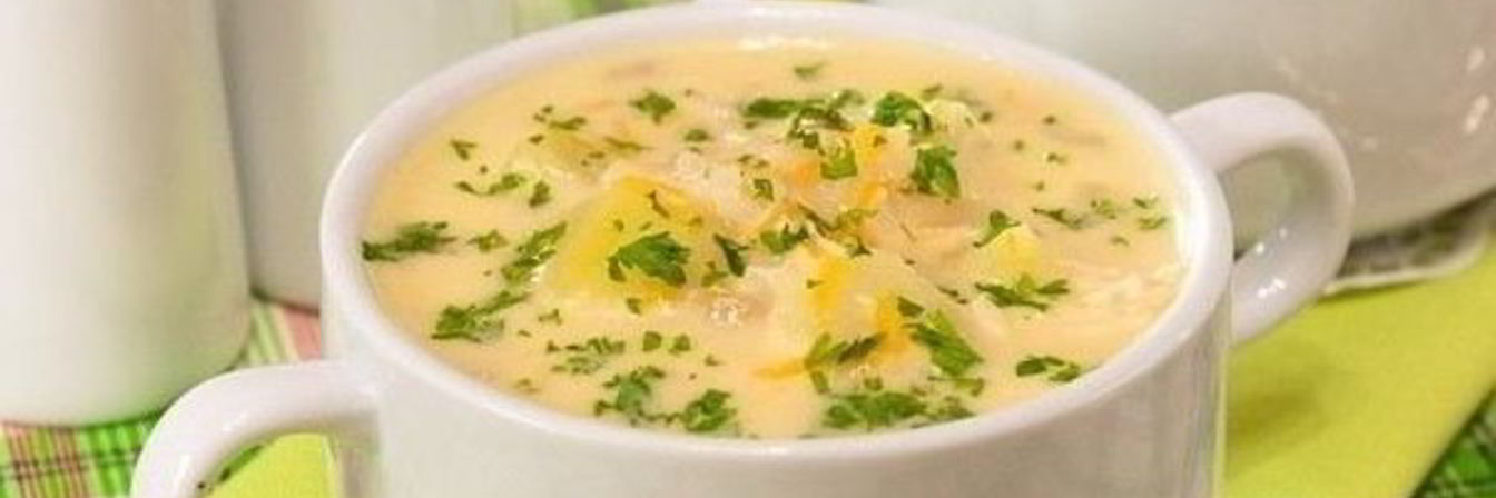Сырный супчик с курицей и рисом