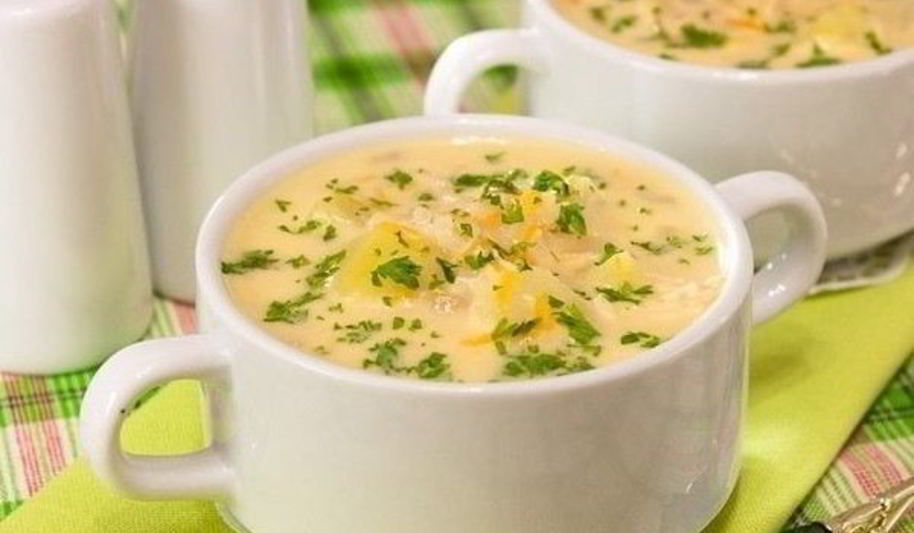Рецепт сырного супчика с курицей и рисом