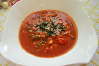 Томатный рыбный суп